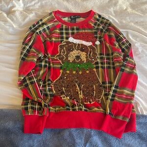 Festive Red Plaid Dog Sweater